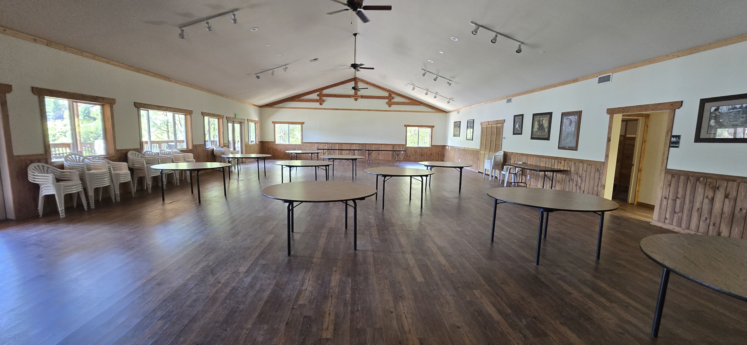 Eagles Nest Event Center interior with spacious hall and wooden floors